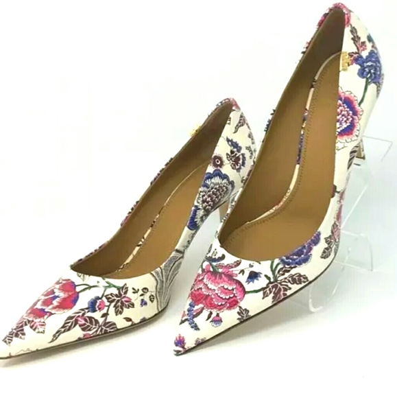 Tory Burch Shoes - Tory Burch Penelope Leather Floral Pumps